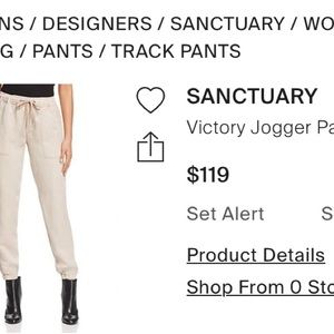 Sanctuary Ladies Pull On Linen Jogger Pant. Size M. Color Natural